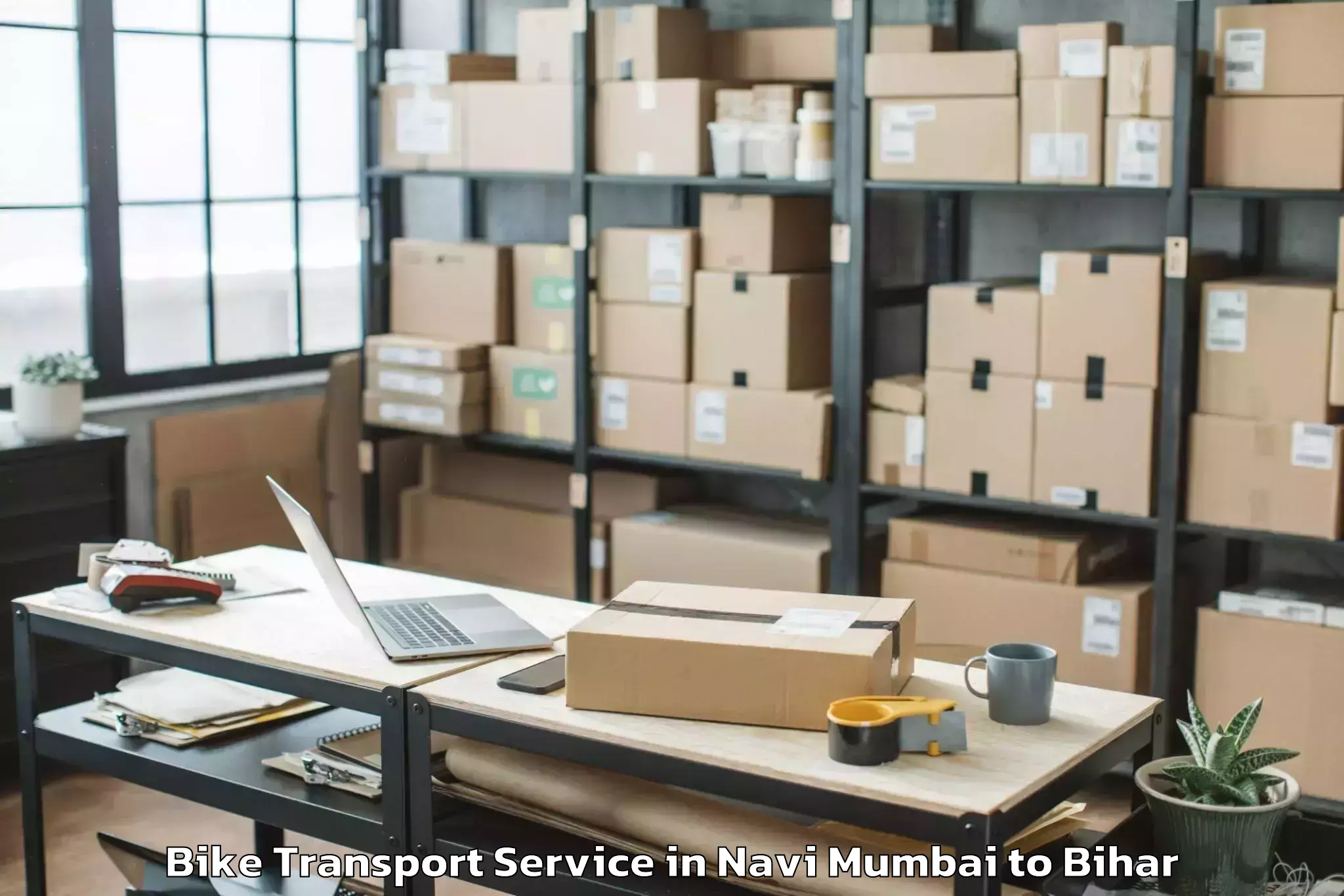 Reliable Navi Mumbai to Lakri Nabigabj Bike Transport